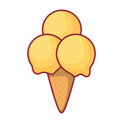 colorful ice cream cone over white background vector illustration