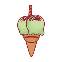 colorful ice cream cone over white background vector illustration