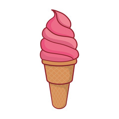 colorful ice cream cone over white background vector illustration
