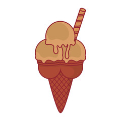 colorful ice cream cone over white background vector illustration