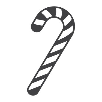 Christmas candy cane glyph icon, New year and Christmas, xmas sign vector graphics, a solid pattern on a white background, eps 10.