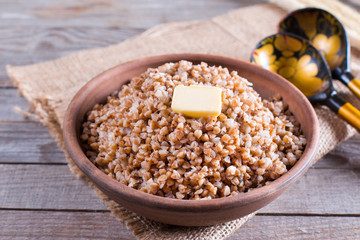 Buckwheat porridge with butter - healthy eating