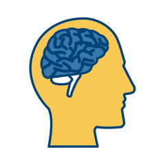 Human head with brain