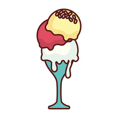 colorful ice cream cone over white background vector illustration
