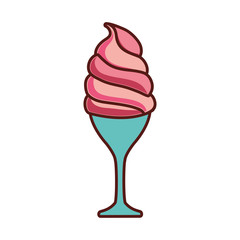 colorful ice cream cone over white background vector illustration