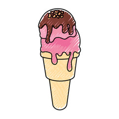 ice cream cone icon over white background colorful design vector illustration