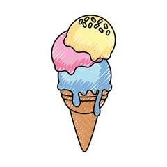 ice cream cone icon over white background colorful design vector illustration