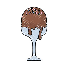 ice cream glass icon over white background colorful design  vector illustration