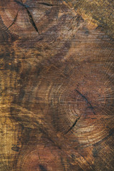Texture saw cut of the wood logs. Almond wood slab board texture and background