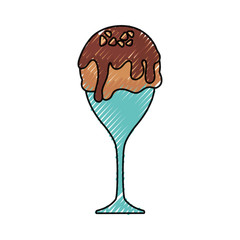 ice cream glass icon over white background colorful design  vector illustration