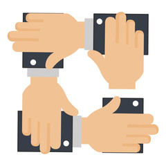 businesspeople hands teamwork icon