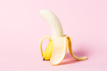 Erotic Fruit , Banana on pink background