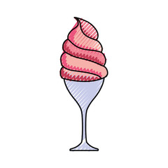 ice cream glass icon over white background colorful design  vector illustration