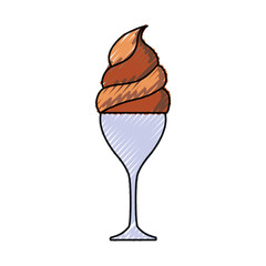 ice cream glass icon over white background colorful design  vector illustration