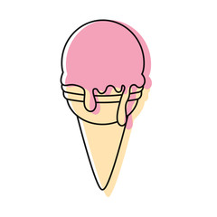 ice cream cone icon over white background colorful design vector illustration