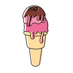 ice cream cone icon over white background colorful design vector illustration
