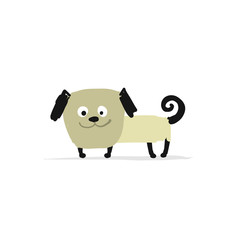 Funny pug dog, sketch for your design