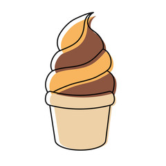 ice cream cone icon over white background colorful design vector illustration