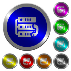 VoIP call luminous coin-like round color buttons