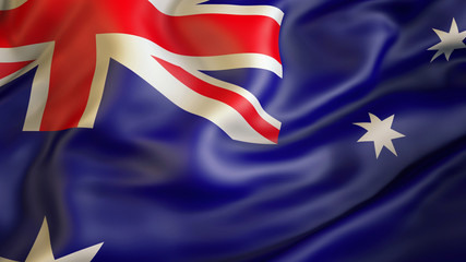 Waiving flag of Australia