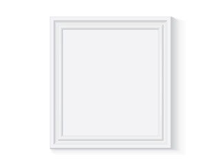 white wooden or plastic frame is easy to change colors mock up vector template