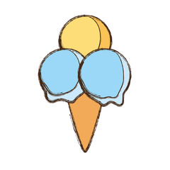 ice cream cone icon over white background colorful design vector illustration