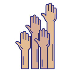 Obraz premium hands human up icon