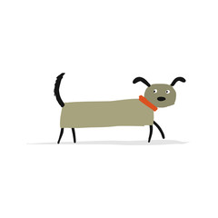 Cute dachshund dog, sketch for your design