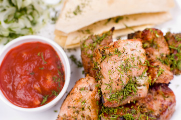 grilled meat, macro