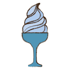 colorful glass with ice cream  over white background  vector illustration