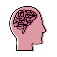 Human head with brain