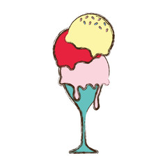 colorful glass with ice cream  over white background  vector illustration
