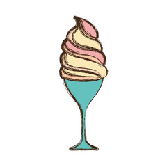 colorful glass with ice cream  over white background  vector illustration