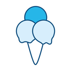 flar line colored ice cream cone  over white background  vector illustration