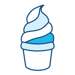 flar line colored ice cream cone  over white background  vector illustration