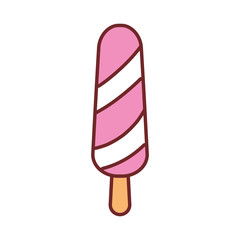 flat line colored ice cream over white background  vector illustration