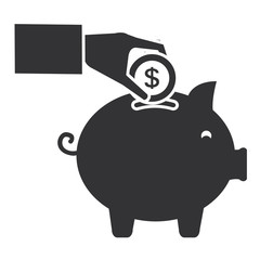 piggy savings with coins