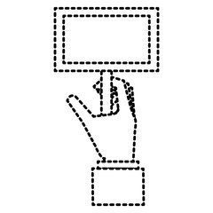 hand with protest banner isolated icon