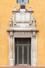 Luxury portal of an old building in Ferrara, Italy