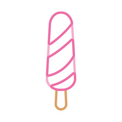 flat line colored ice cream over white background  vector illustration