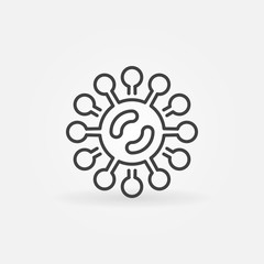 Virus or bacteria vector icon in thin line style