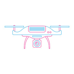 drone aerial camera remote propeller device vector illustration