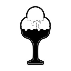 ice cream glass icon over white background vector illustration