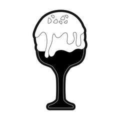 ice cream glass icon over white background vector illustration