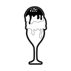 ice cream glass icon over white background vector illustration