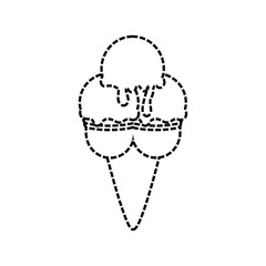 ice cream cone icon over white background vector illustration