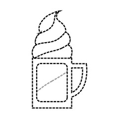 mug with ice cream icon over white background vector illustration