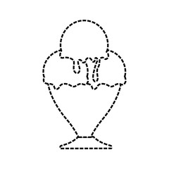 ice cream glass icon over white background vector illustration