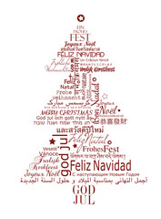Merry Christmas in different languages and different font types