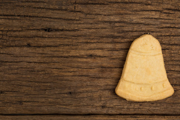Christmas cookie on wooden background